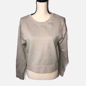 DSG Twitch + Allison Size 2XL Seamless Long Sleeve Top Cropped Taupe Beige NEW